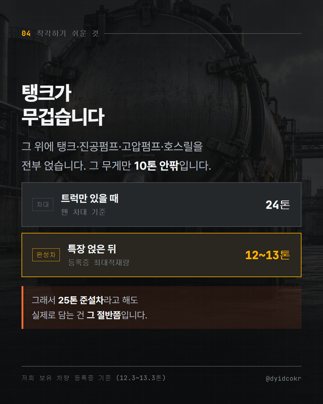 탱크가 무겁습니다
