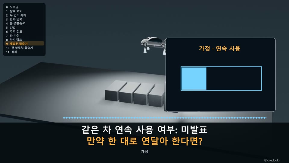 팬카 공기탱크 재충전과 압축기 소요시간 계산